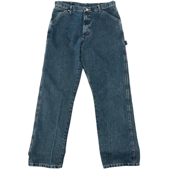 Wrangler Mens Loose Fit Durable Denim Blue Carpenter Jeans Size 34x34 - Picture 1 of 8
